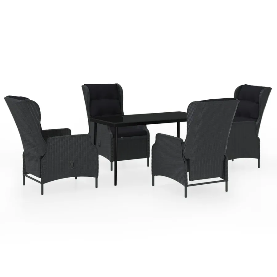 Ensemble à manger de jardin 5 pcs Gris foncé - 2