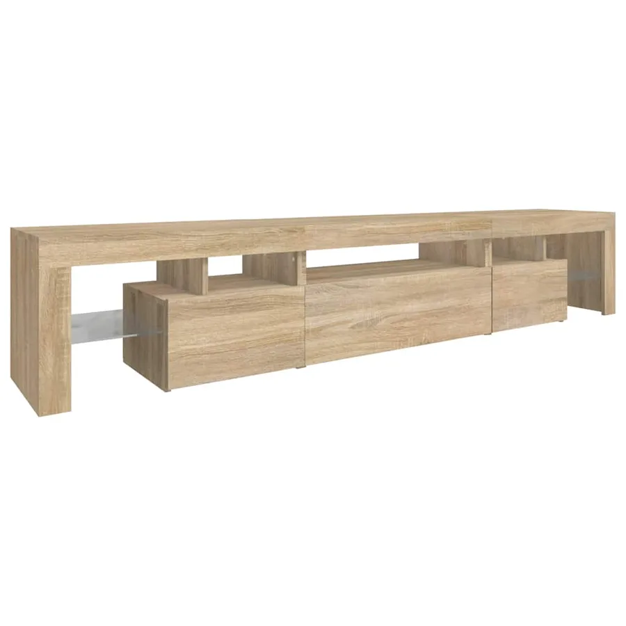 Meuble TV avec lumières LED Chêne sonoma 215x36,5x40 cm - 7