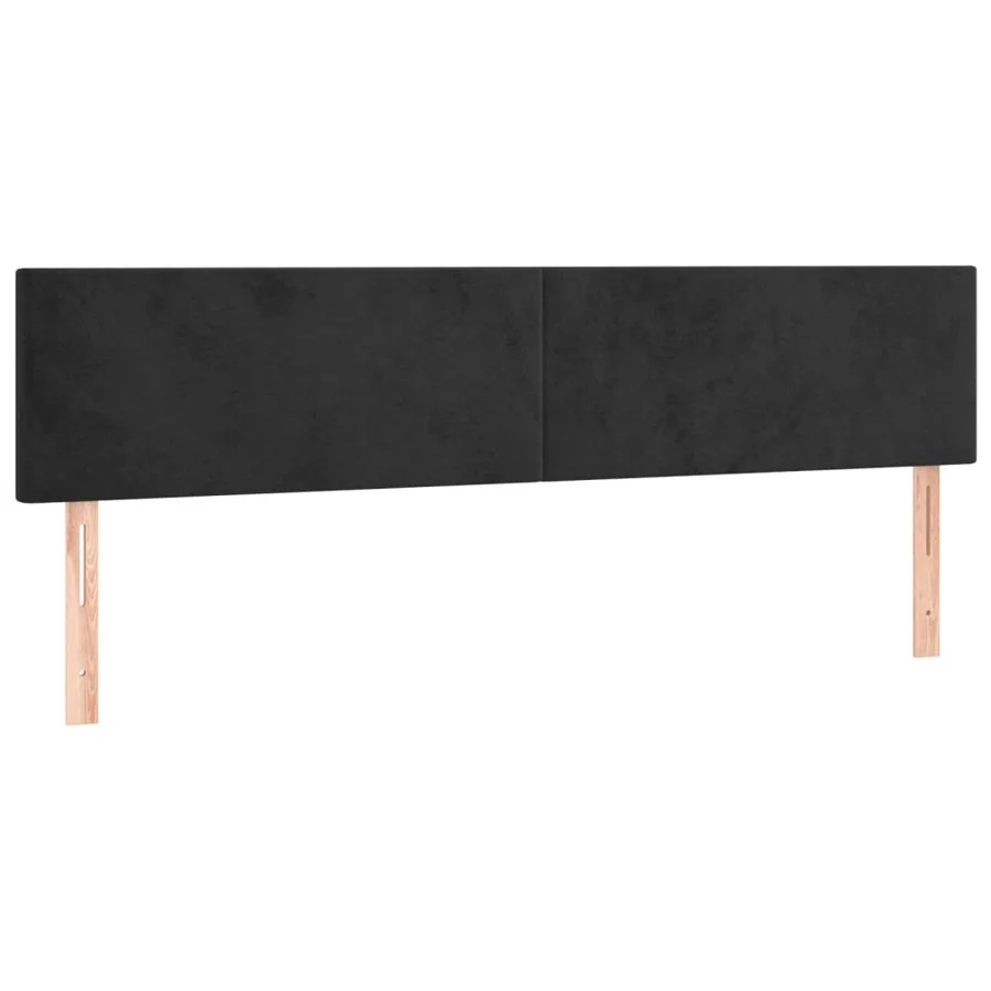 Sommier à lattes de lit avec matelas Noir 180x200 cm Velours - 6