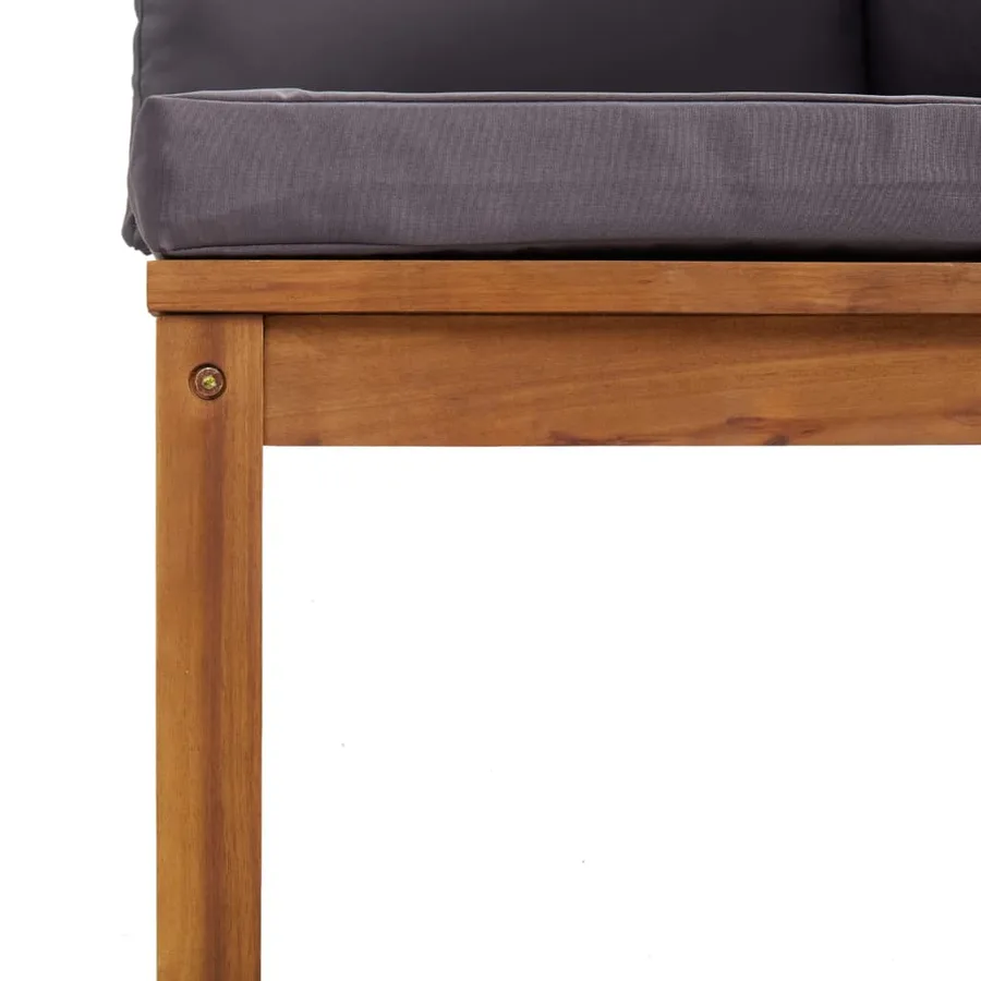 Salon de jardin 9 pcs avec coussin Bois d'acacia solide - 5