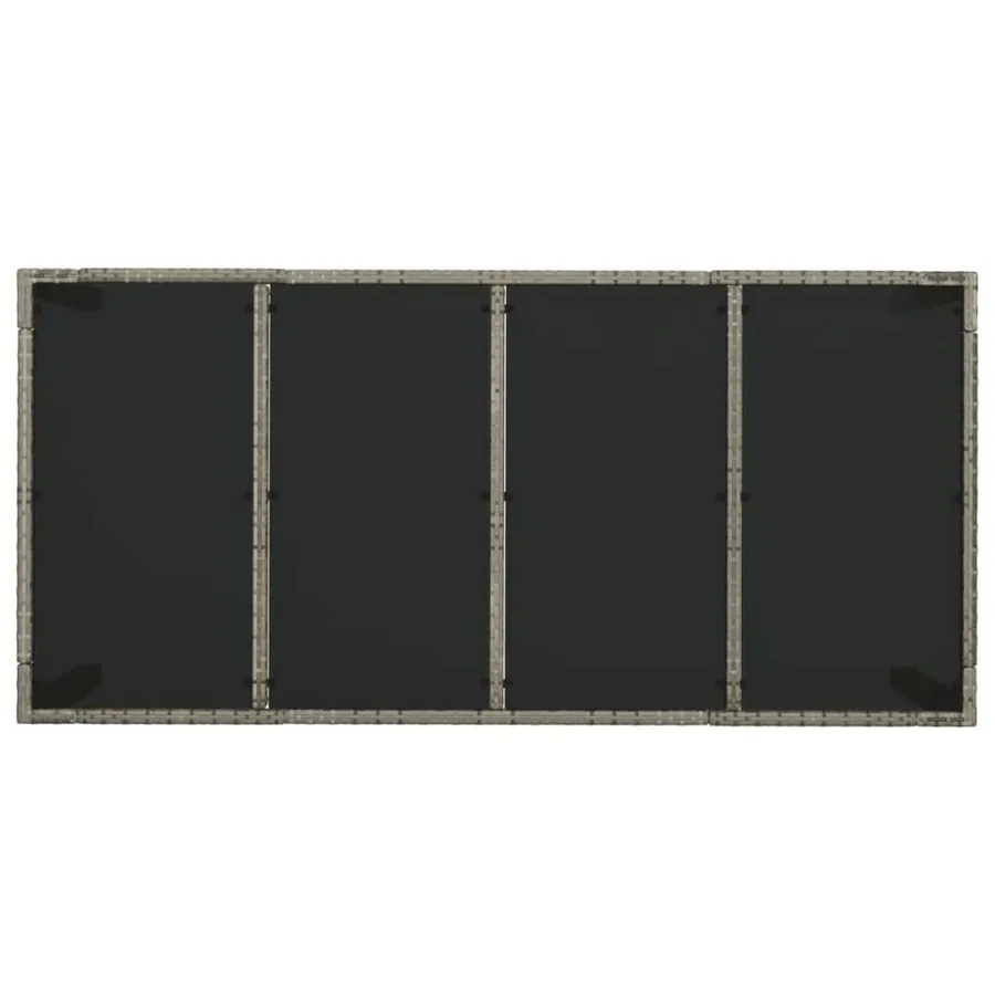 Ensemble à manger jardin et coussins 7 pcs gris rotin - 8