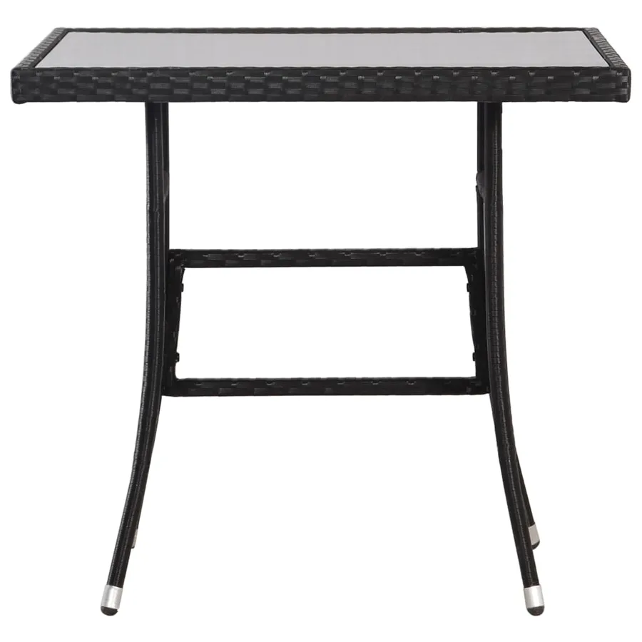 Table de jardin Noir 80x80x74 cm Résine tressée - 2