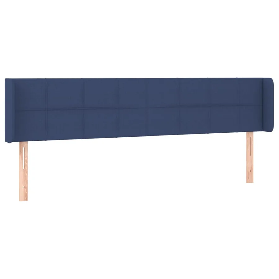 Tête de lit avec oreilles Bleu 183x16x78/88 cm Tissu - 2