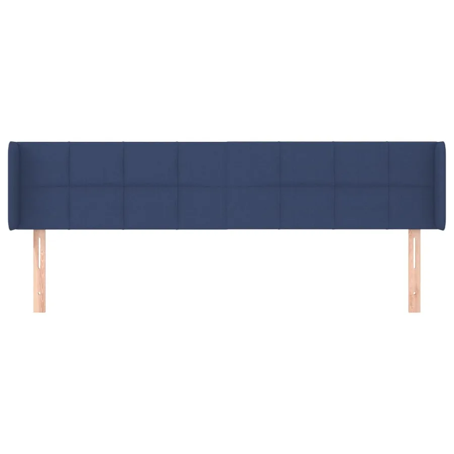 Tête de lit avec oreilles Bleu 183x16x78/88 cm Tissu - 3