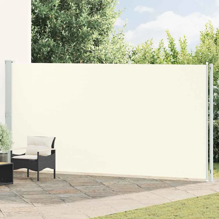 Auvent latéral rétractable de patio 200x600 cm Crème