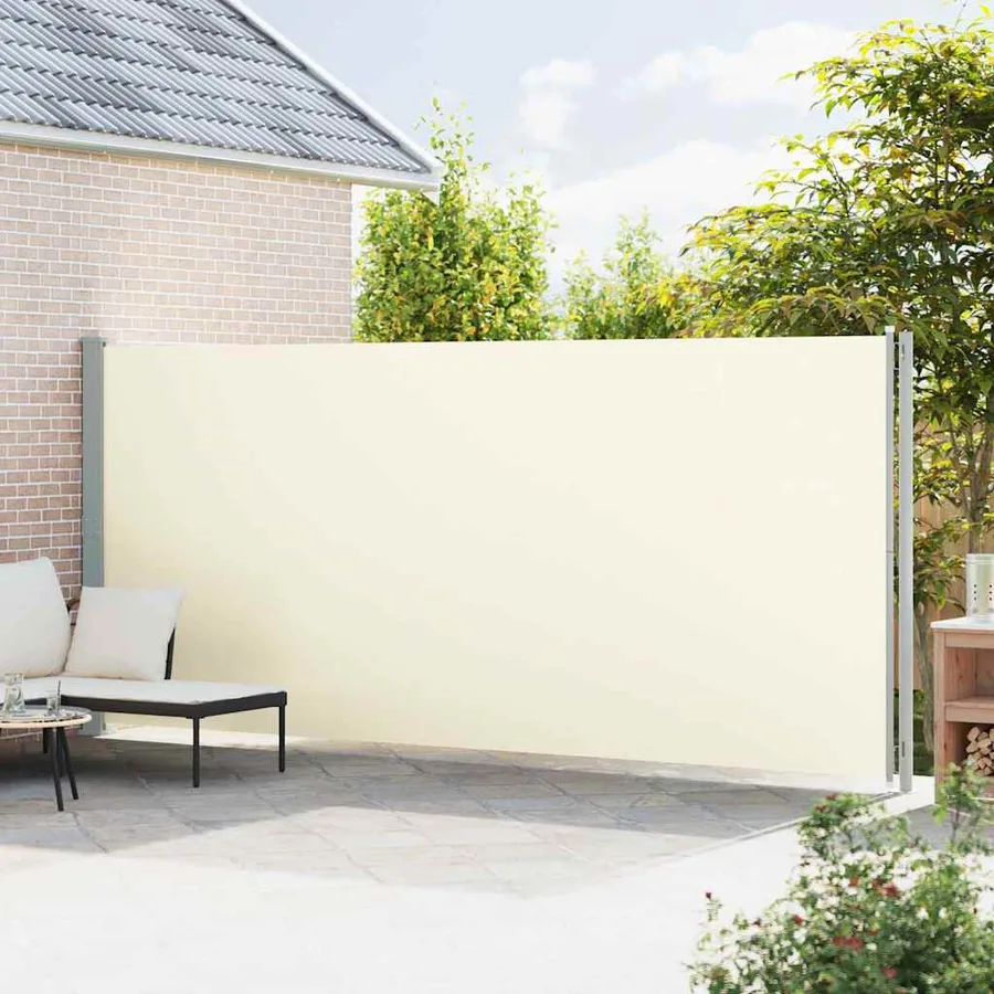 Auvent latéral rétractable de patio 200x600 cm Crème - 3
