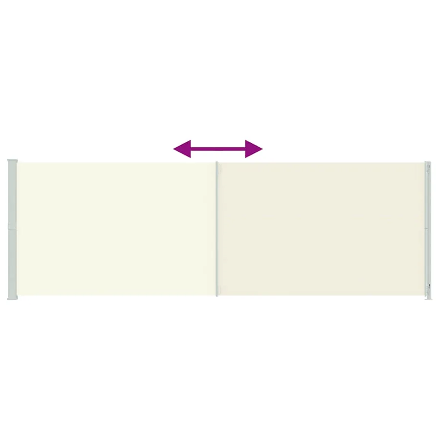 Auvent latéral rétractable de patio 200x600 cm Crème - 7