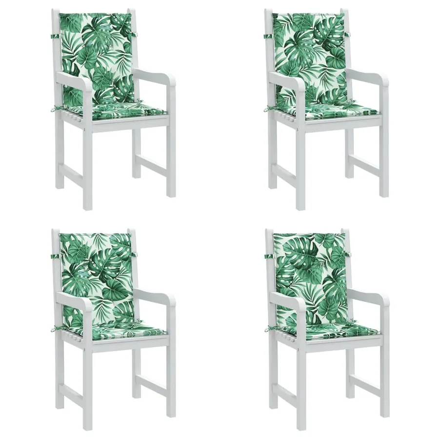 Coussins de chaise à dossier bas lot de 4 modèle de feuille - 4