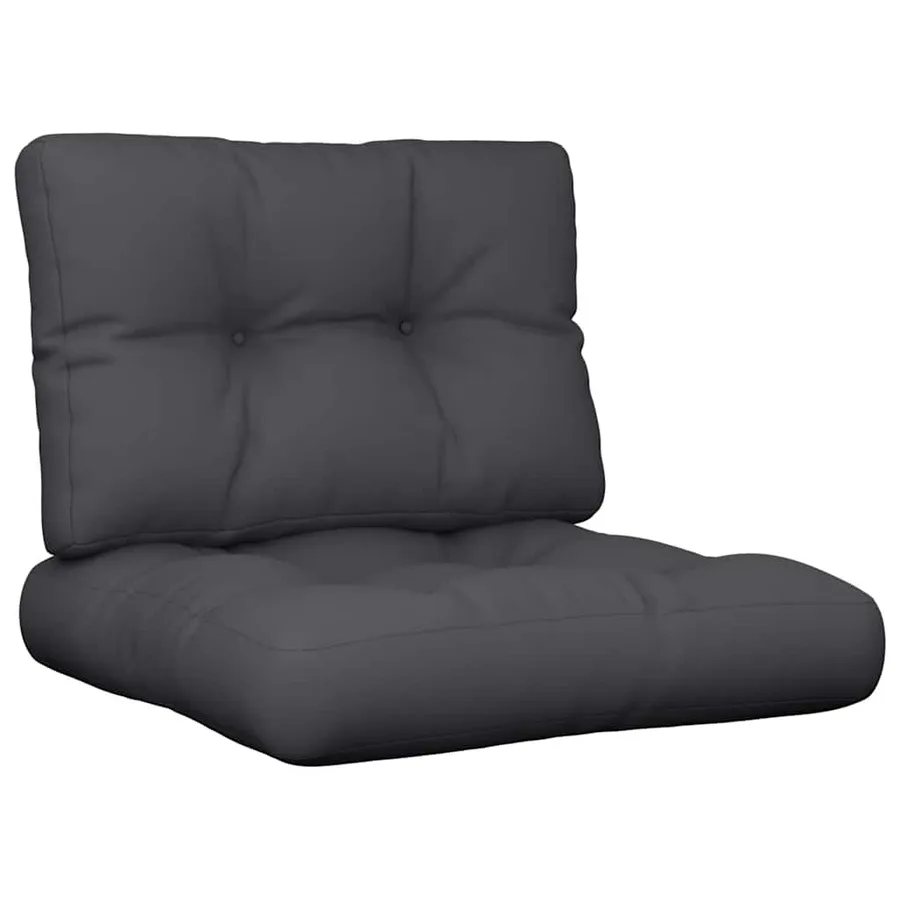 Coussins de palette lot de 2 noir tissu - 2