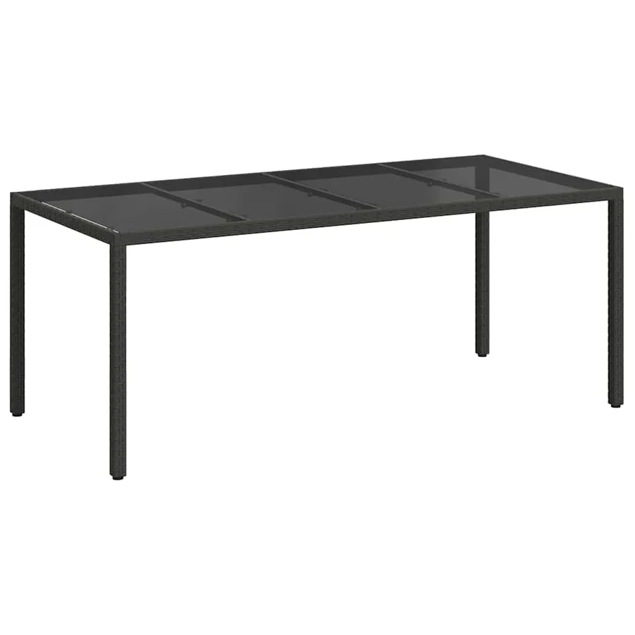 Table de Jardin Noir 190 x 90 x 75 cm polyrotin - 2