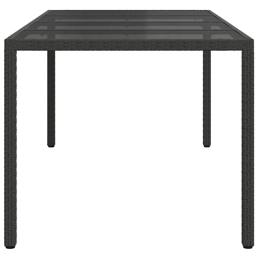 Table de Jardin Noir 190 x 90 x 75 cm polyrotin - 4