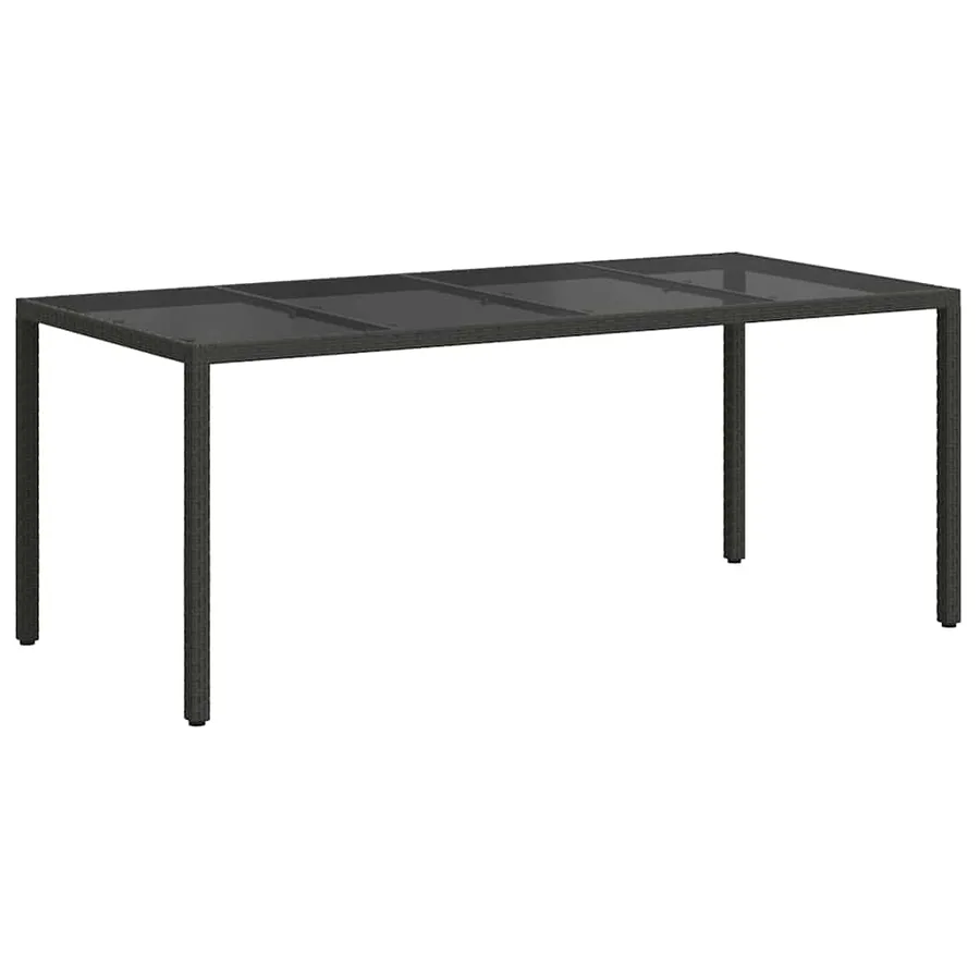 Table de Jardin Noir 190 x 90 x 75 cm polyrotin - 5