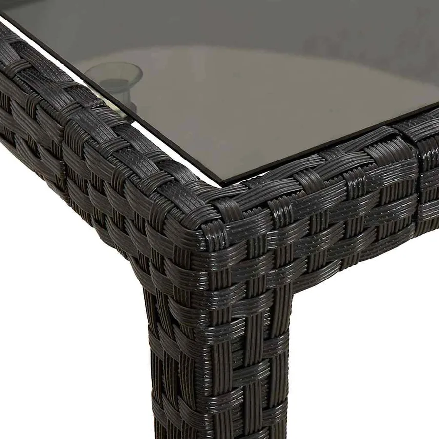 Table de Jardin Noir 190 x 90 x 75 cm polyrotin - 6