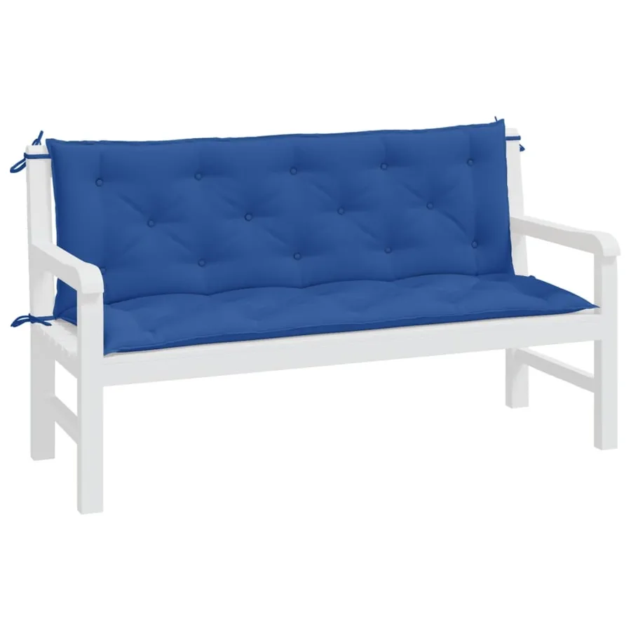 Coussins de banc jardin lot de 2 bleu 150x50x7 cm tissu Oxford - 4