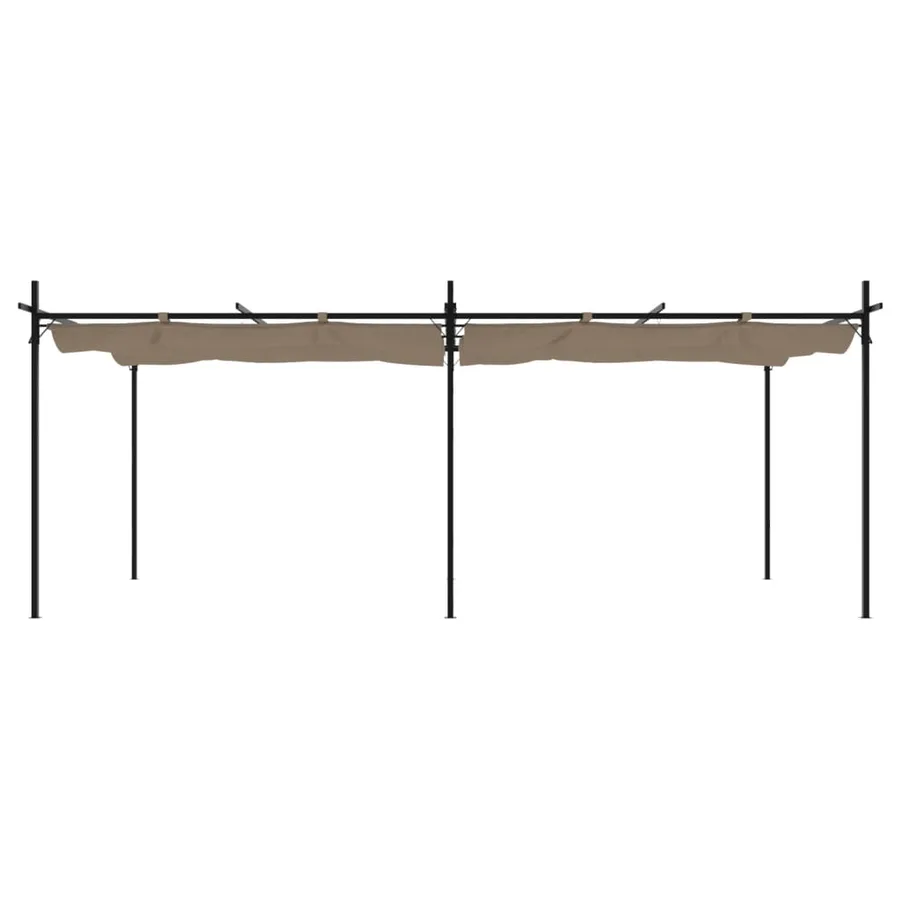 Pergola avec toit rétractable taupe 589x292x230 cm - 3