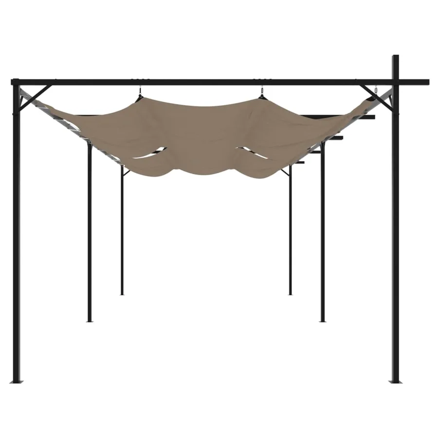 Pergola avec toit rétractable taupe 589x292x230 cm - 4