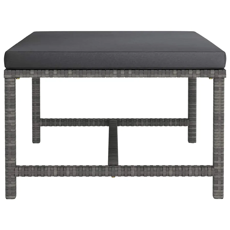 Salon de jardin 12 pcs avec coussins Résine tressée Gris - 10