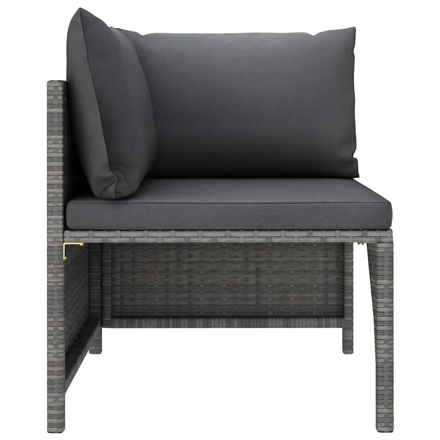 Salon de jardin 12 pcs avec coussins Résine tressée Gris - 14