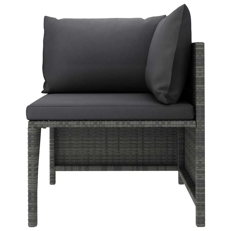 Salon de jardin 12 pcs avec coussins Résine tressée Gris - 15