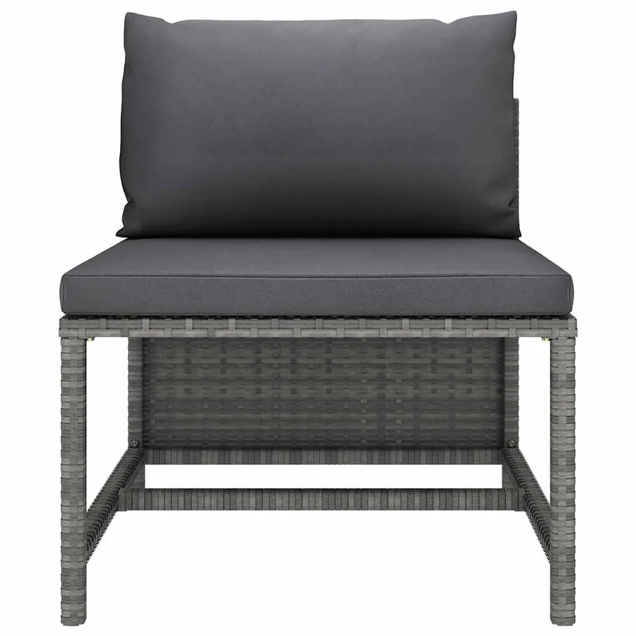 Salon de jardin 12 pcs avec coussins Résine tressée Gris - 17