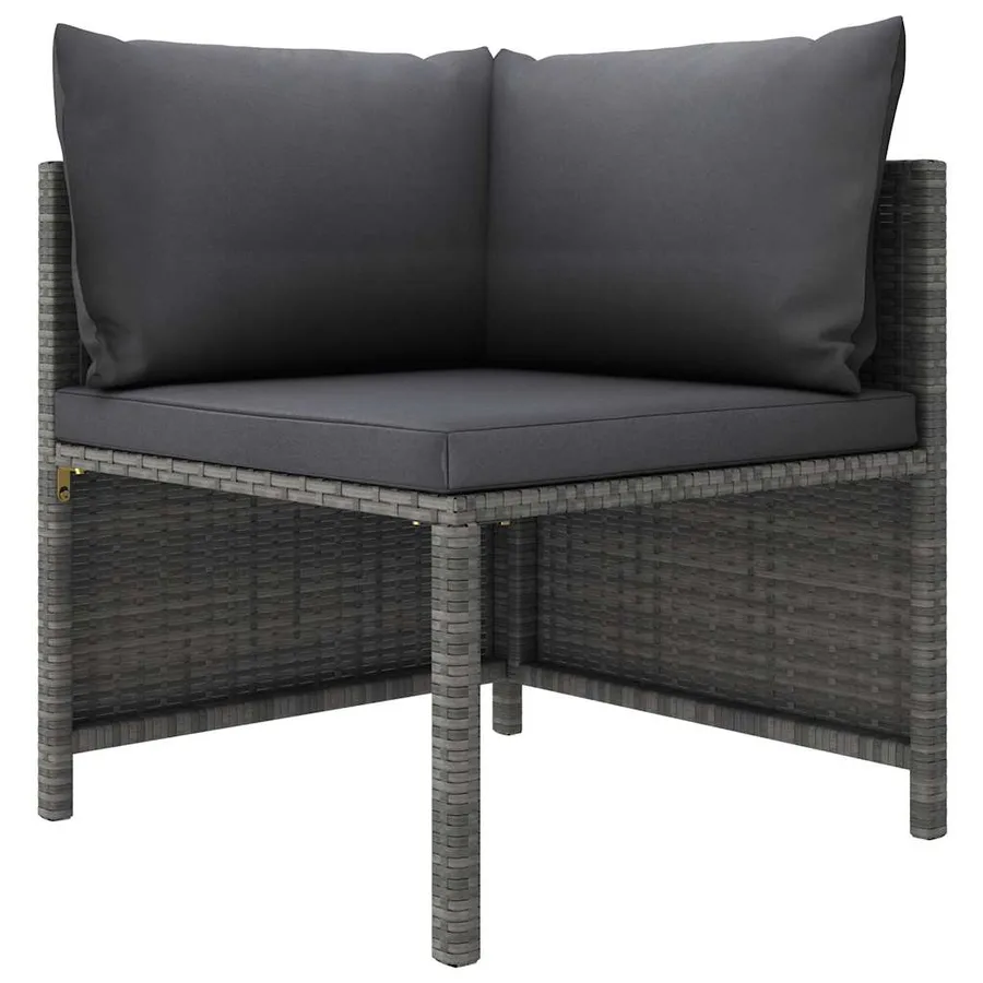 Salon de jardin 12 pcs avec coussins Résine tressée Gris - 4
