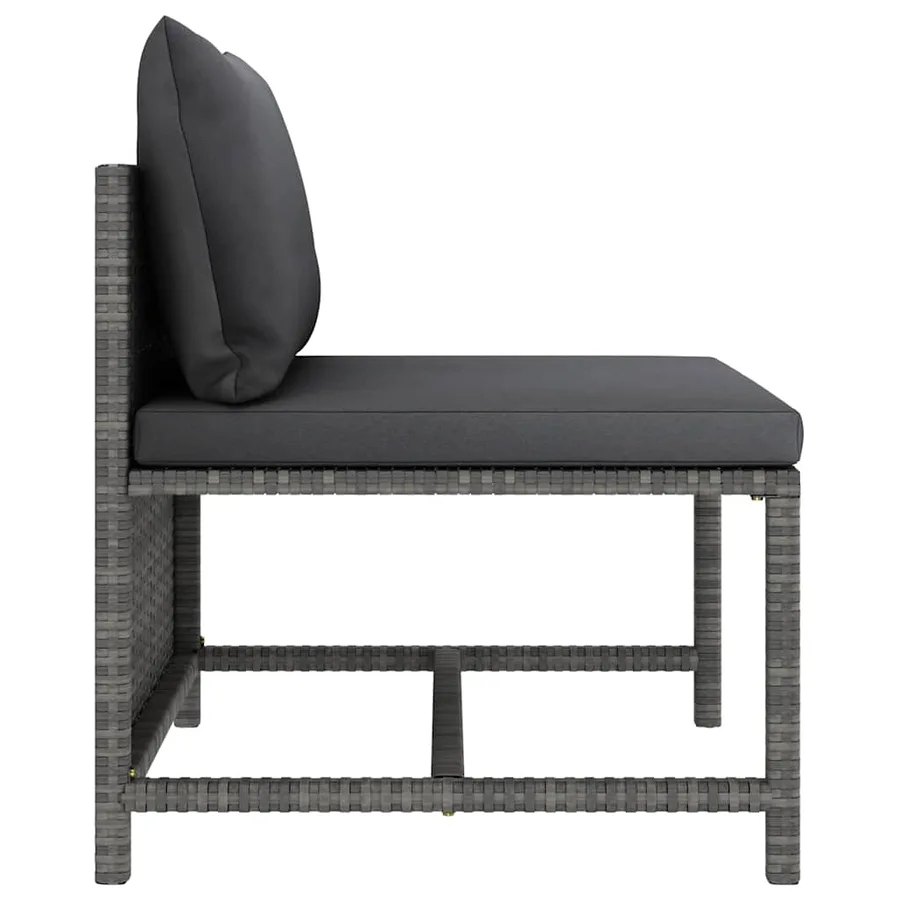 Salon de jardin 12 pcs avec coussins Résine tressée Gris - 7