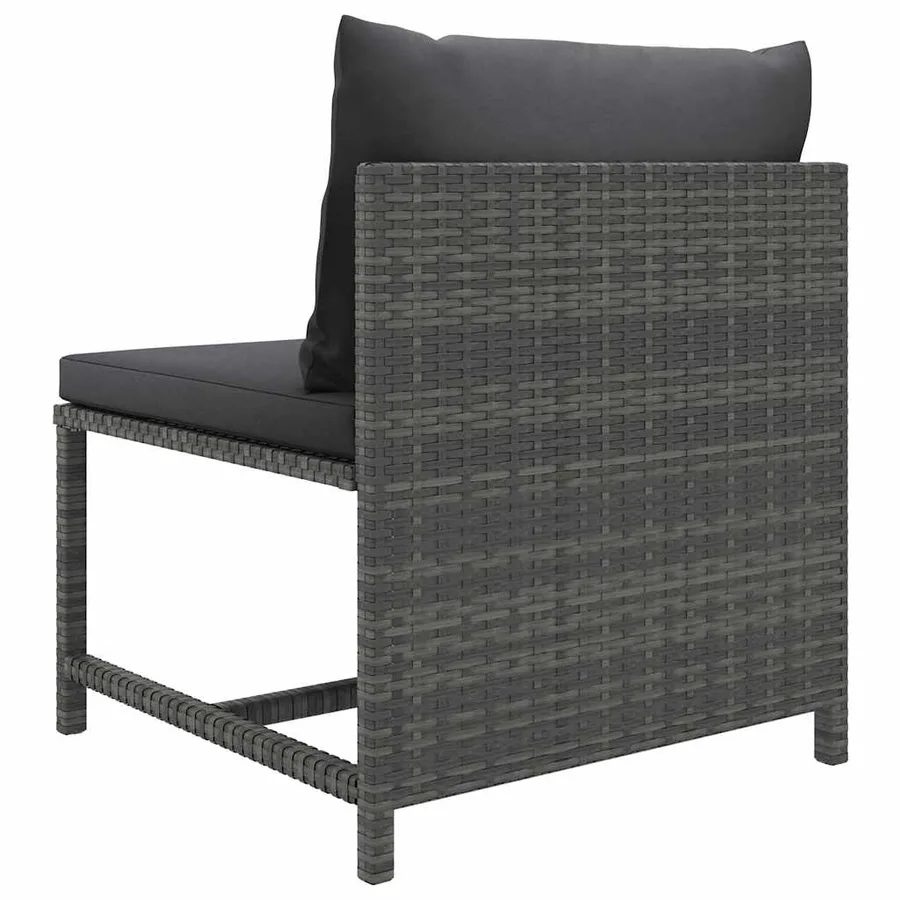 Salon de jardin 12 pcs avec coussins Résine tressée Gris - 8