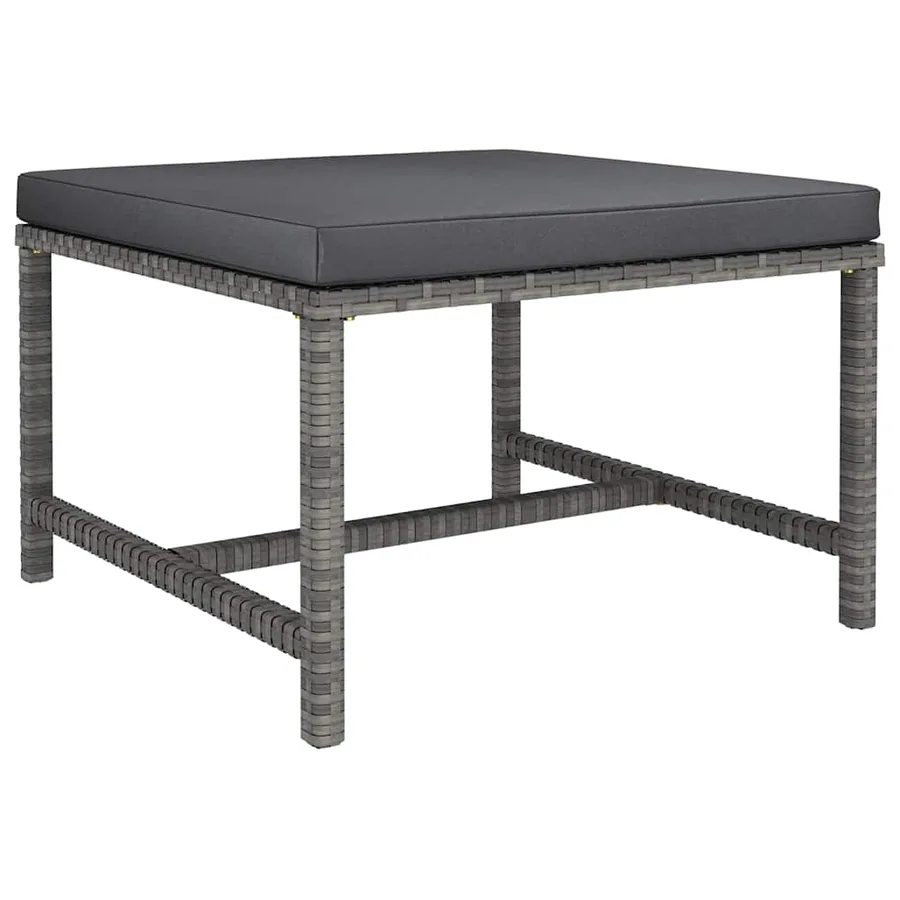Salon de jardin 12 pcs avec coussins Résine tressée Gris - 9