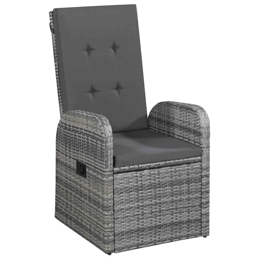 Ensemble à manger de jardin 9 pcs Gris - 5