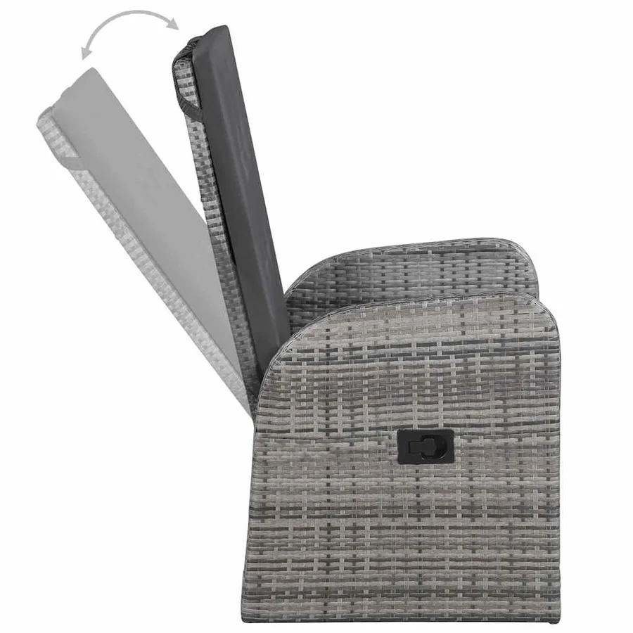 Ensemble à manger de jardin 9 pcs Gris - 6