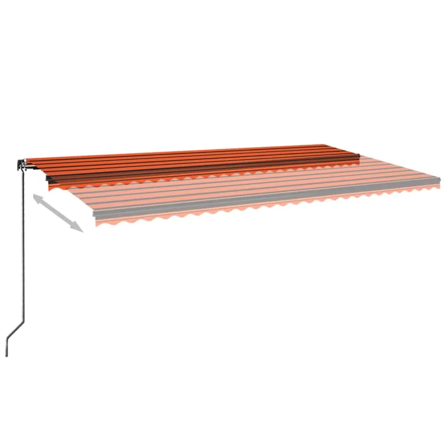 Auvent manuel rétractable 600x300 cm Orange et marron - 3