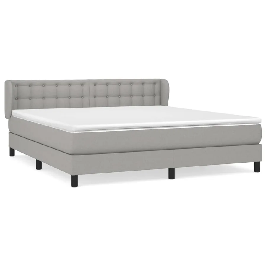 Sommier à lattes de lit avec matelas Gris clair 160x200cm Tissu - 2