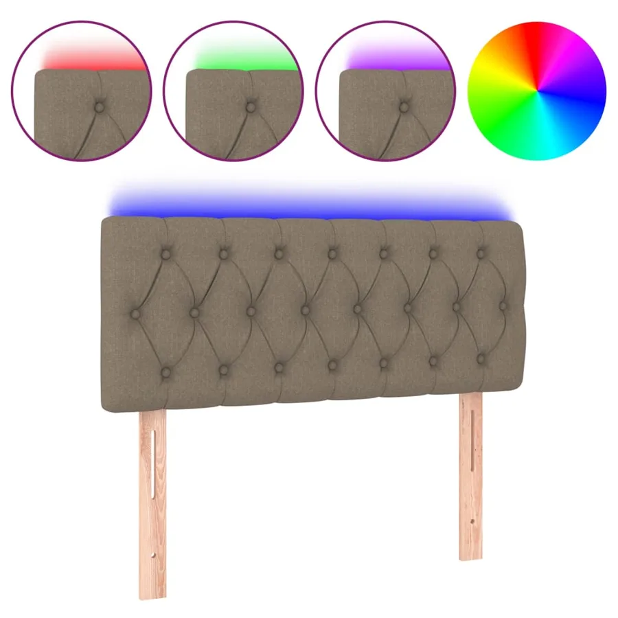 Tête de lit à LED Taupe 100x7x78/88 cm Tissu - 2