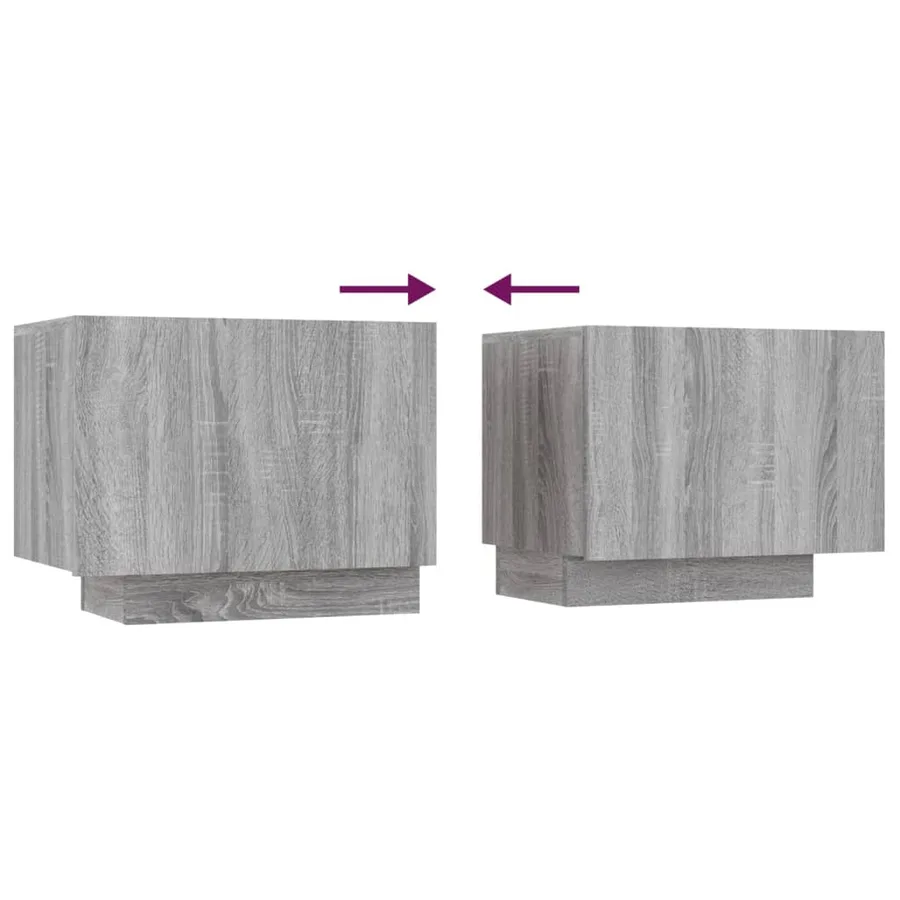 Ensemble de meubles TV avec lumières LED 2 pcs Sonoma gris - 12