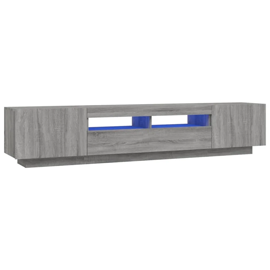 Ensemble de meubles TV avec lumières LED 2 pcs Sonoma gris - 2