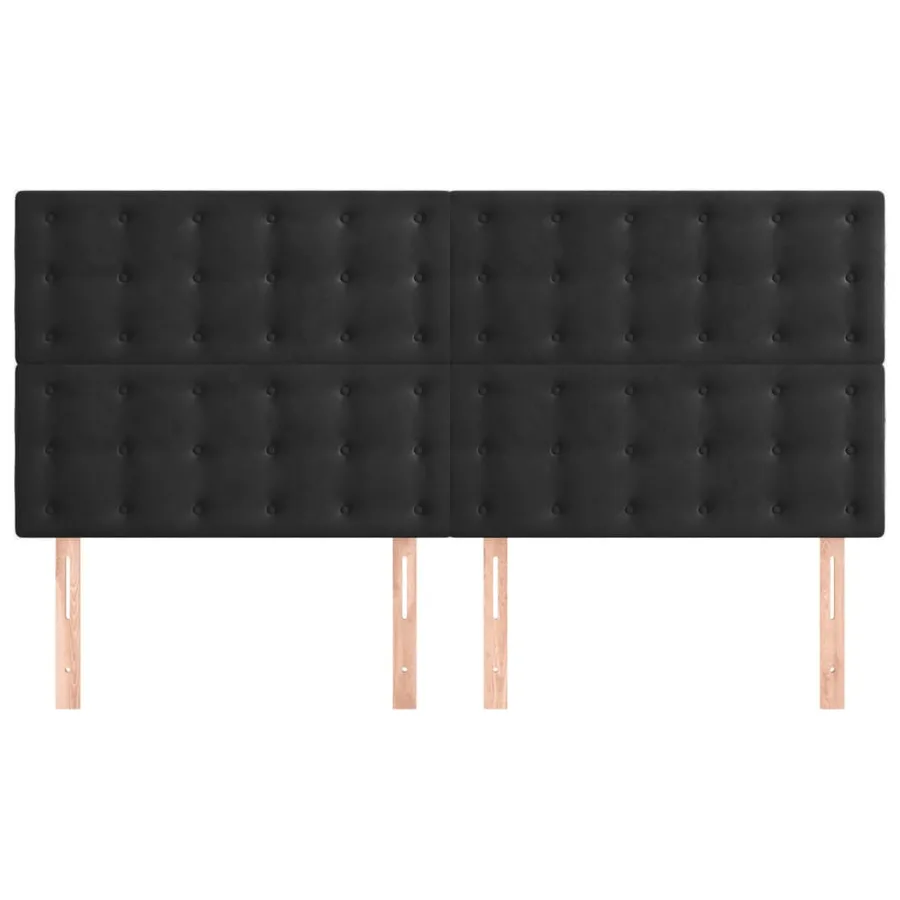 Tête de lit Noir 180x5x118/128 cm Velours - 3