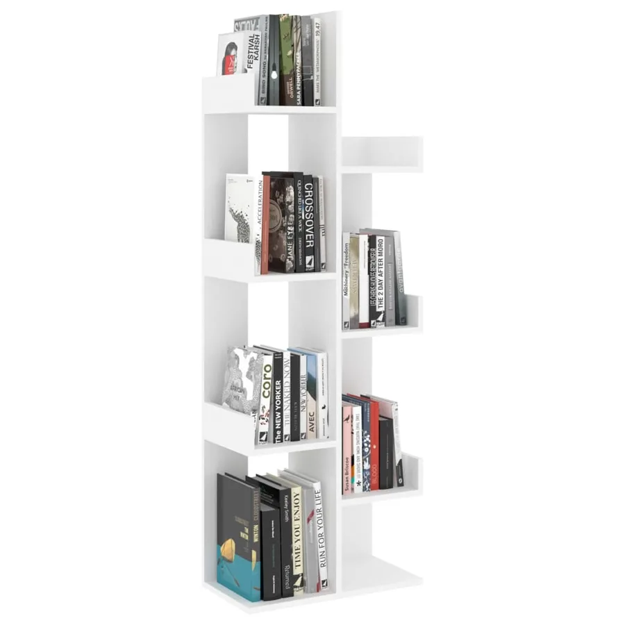 Bibliothèque Blanc 48x25,5x140 cm Bois d’ingénierie - 6