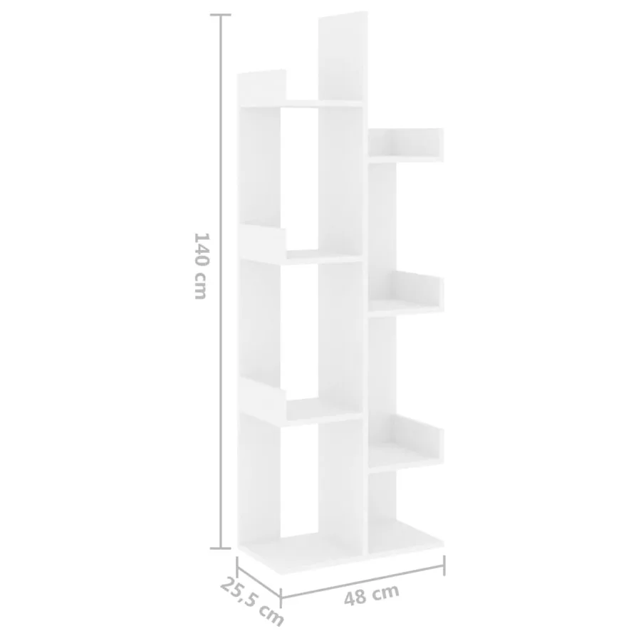 Bibliothèque Blanc 48x25,5x140 cm Bois d’ingénierie - 7