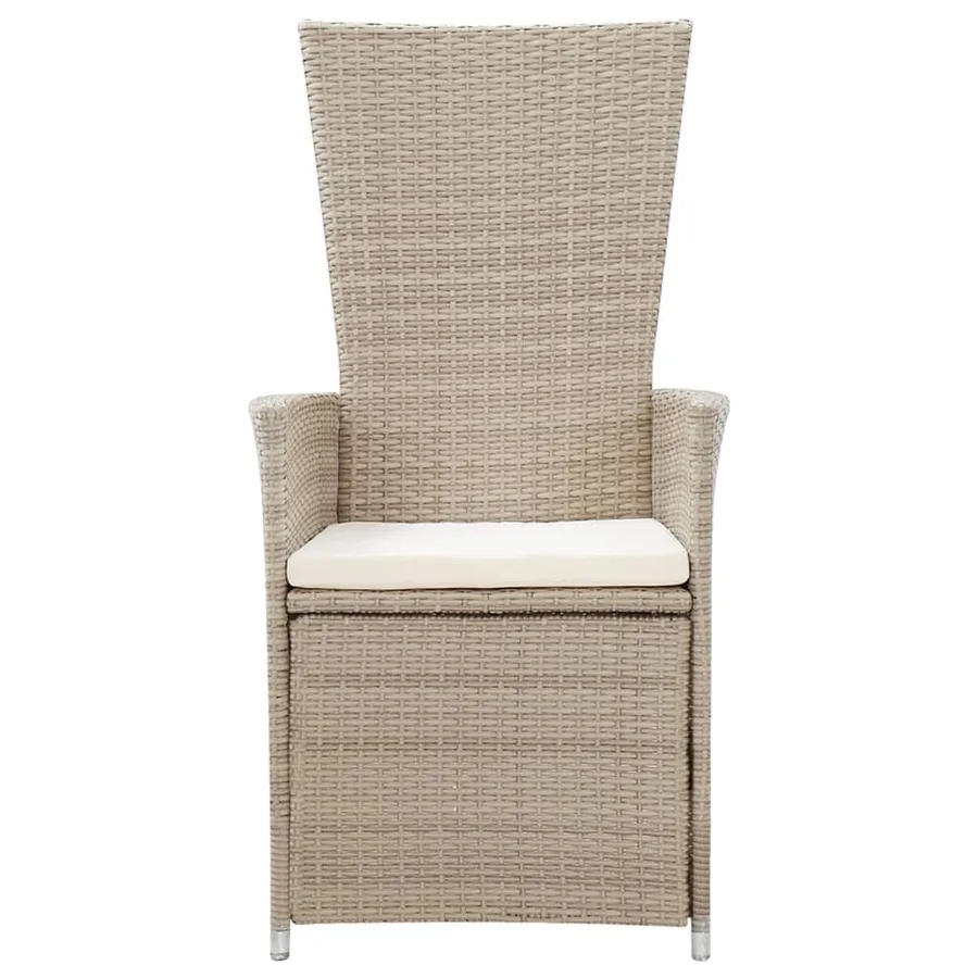 Ensemble à manger de jardin 5 pcs beige - 11