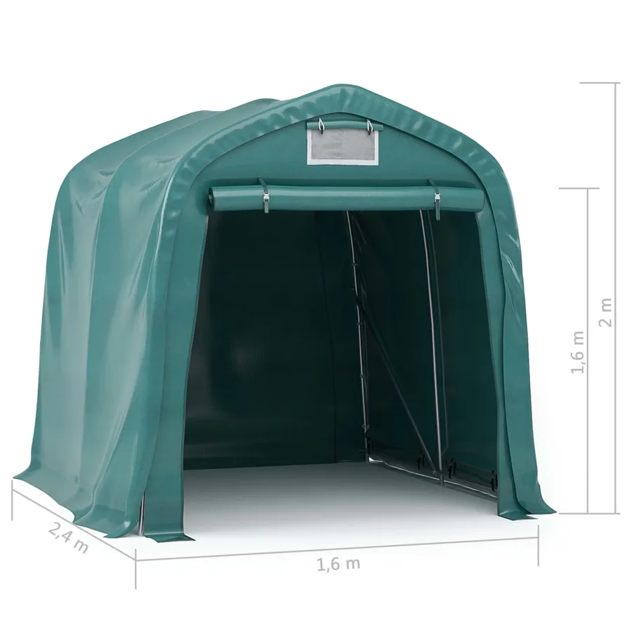 Tente de garage PVC 1,6x2,4 m Vert - 11