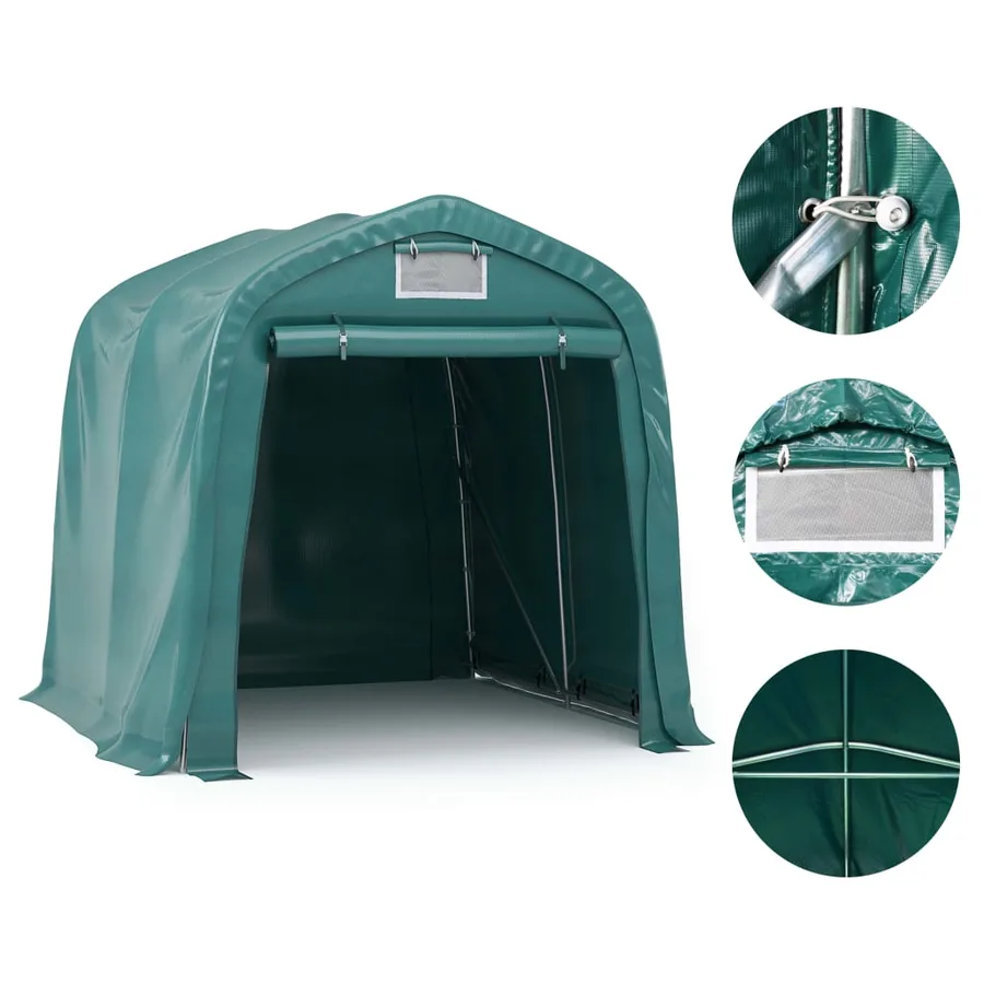 Tente de garage PVC 1,6x2,4 m Vert - 5