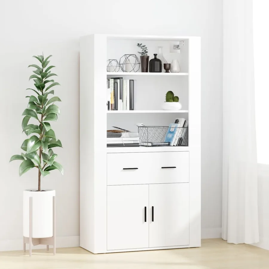 Buffet haut Blanc Bois d'ingénierie