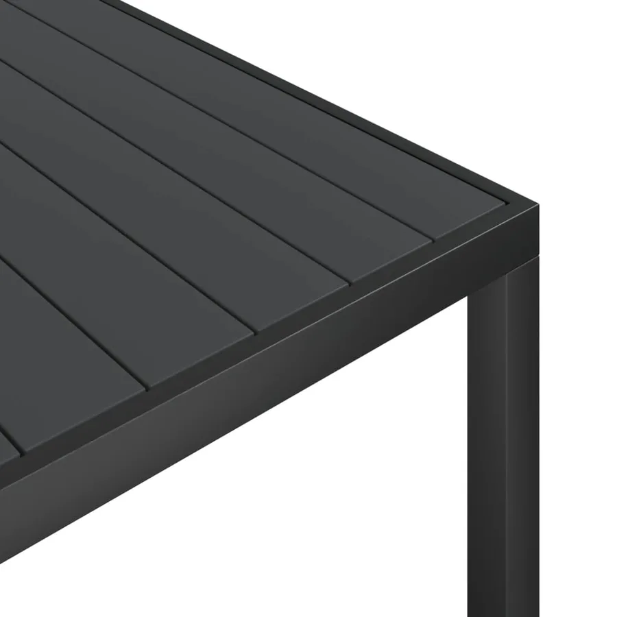 Ensemble à manger de jardin 7 pcs noir aluminium - 10