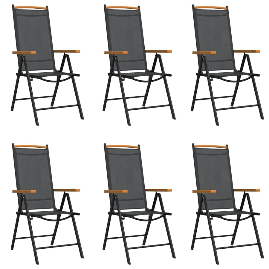 Ensemble à manger de jardin 7 pcs noir aluminium - 3