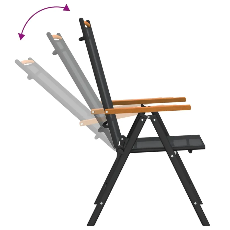 Ensemble à manger de jardin 7 pcs noir aluminium - 7