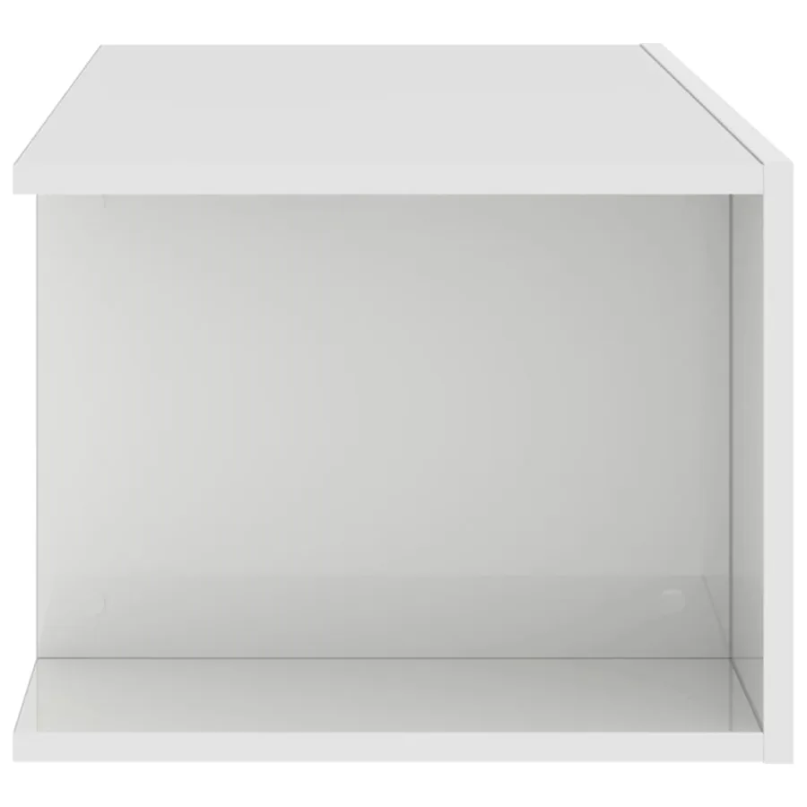 Meuble TV avec lumières LED blanc brillant 90x39x30 cm - 6