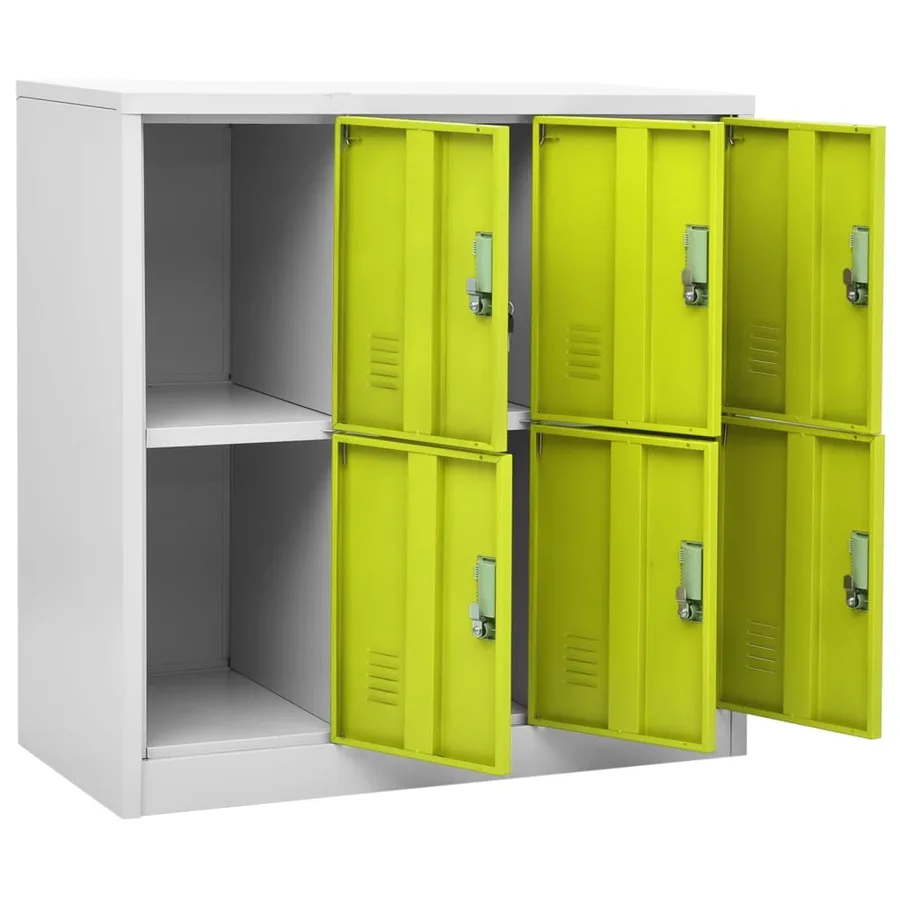 Armoire à casiers Gris clair et vert 90x45x92,5 cm Acier - 5