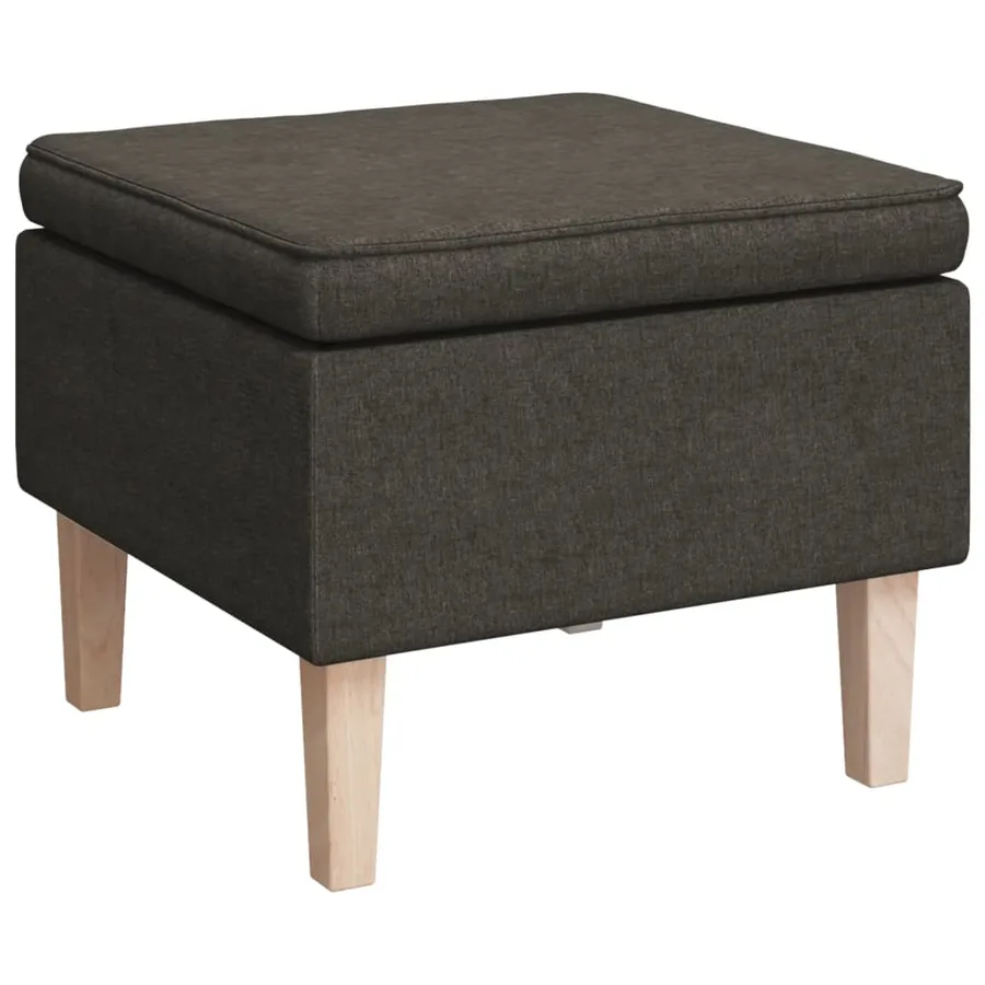Fauteuil avec pieds à bascule et tabouret Gris foncé Tissu - 5