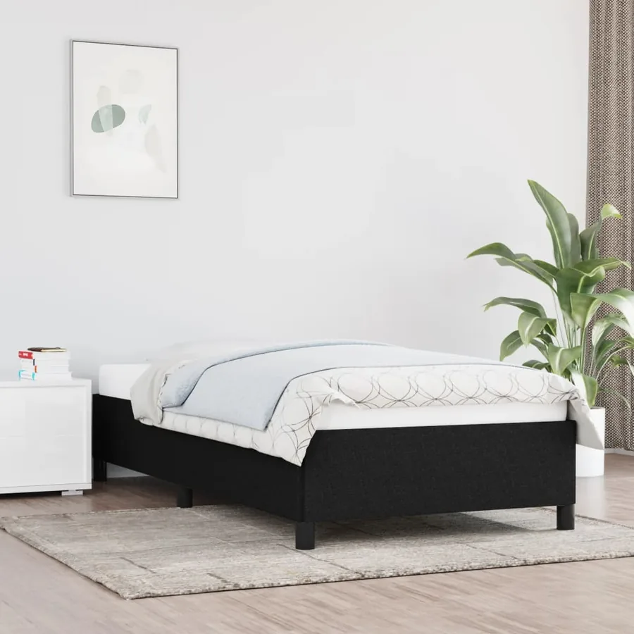 Cadre de lit sans matelas noir 90x200 cm tissu