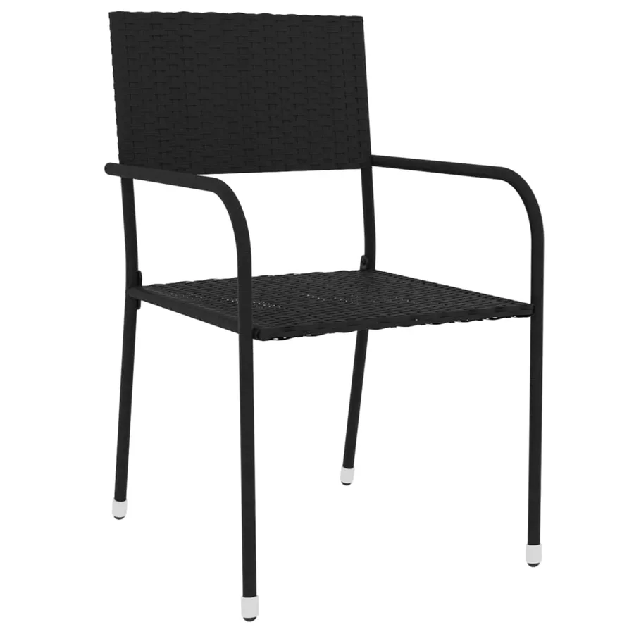 Ensemble à manger de jardin 3 pcs Résine tressée Noir - 3